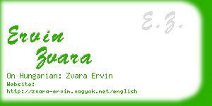 ervin zvara business card